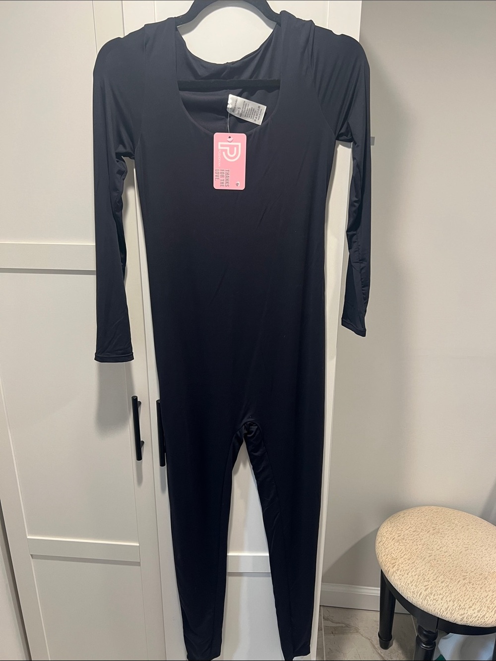 POSHDIVAH Women's Maternity Bodysuit Scoop Neck Long Sleeve Jumpsuit